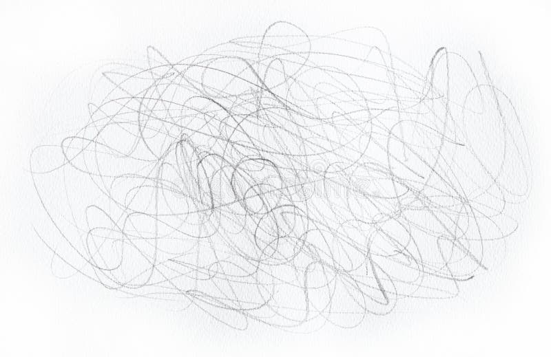 Multiple Linear Pencil Scratches on Blank Paper Surface. Stock Image