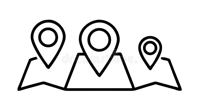 Multiple Location Pins, Geographic Tracking and Map Markers vector design Generative AI stock illustration