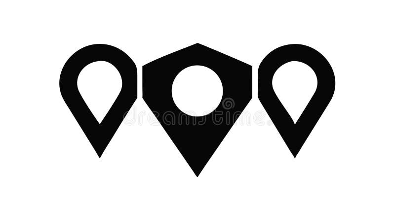 Multiple Location Pins Icon. Map Navigation Points, vector design Generative AI royalty free illustration