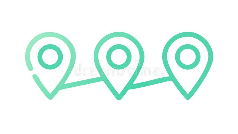 Multiple Location Pins Icon, Navigation and Geographical Points, vector design Generative AI royalty free illustration