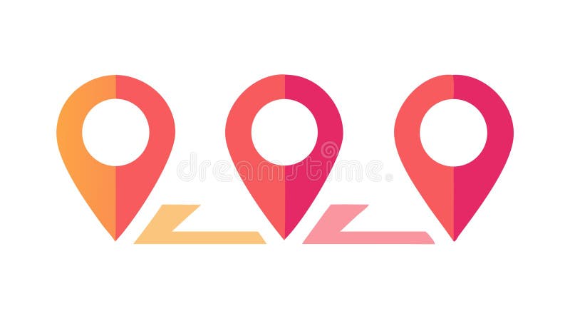 Multiple Location Pins Icon Vector Illustration, vector design Generative AI stock illustration