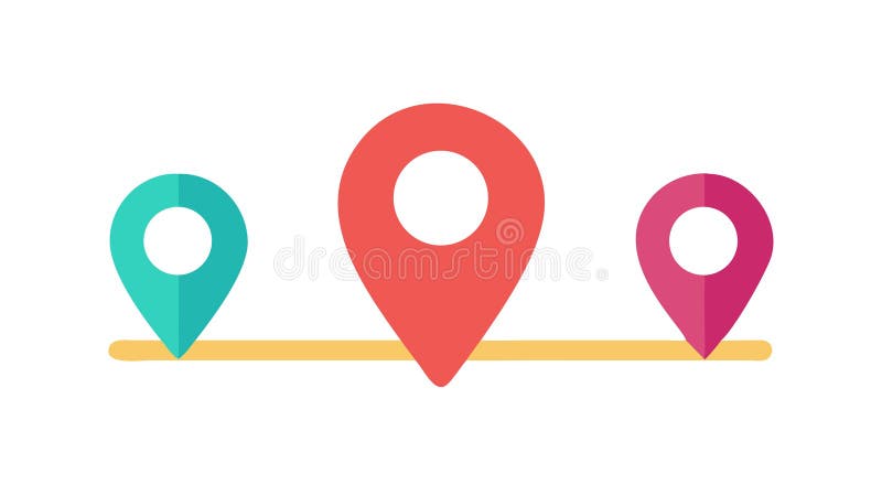 Multiple Location Pins, Map Navigation and Geographical Points, vector design Generative AI stock illustration
