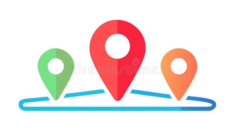 Multiple Location Pins Map Vector Icons, vector design Generative AI royalty free illustration