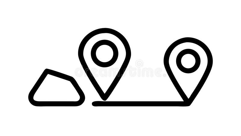Multiple Location Pins Outline, Geographic Navigation Markers vector design Generative AI stock illustration