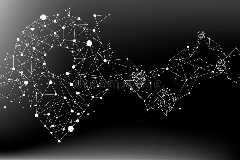 Travel Network Pin Mark Polygon Dot Connected Line Concept of Travel