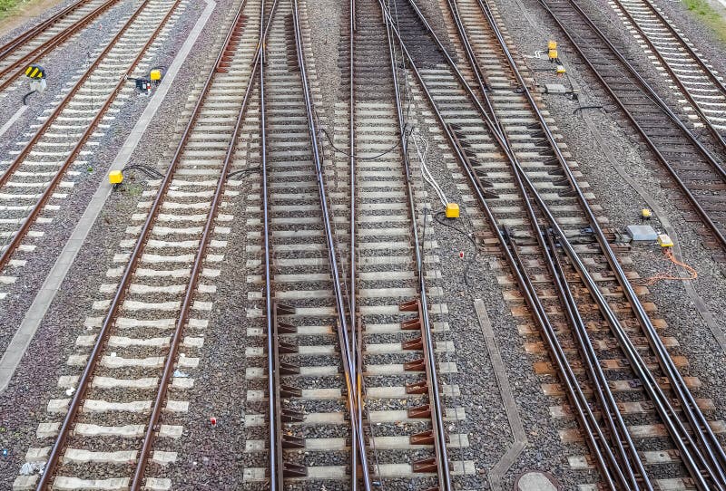 Multiple Railroad Tracks with Junctions at a Railway Station in a