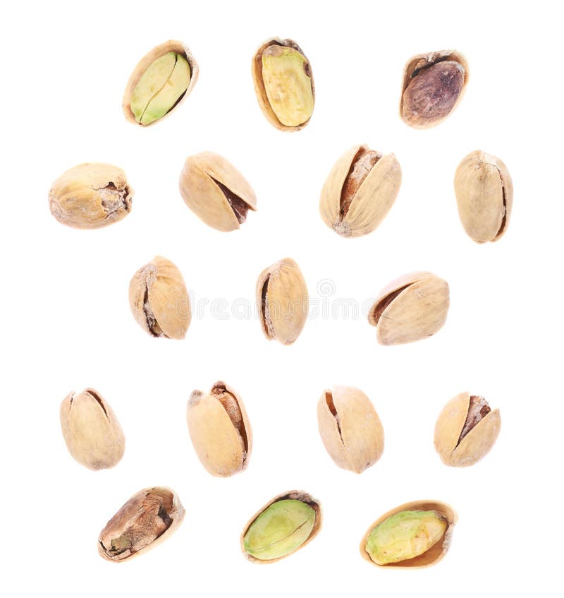 Multiple Single Pistachios Isolated Stock Image Image of isolated