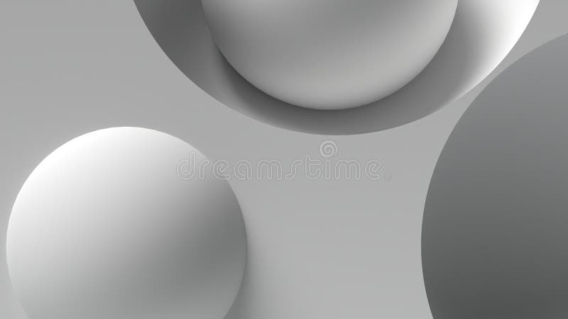 Multiple spheres and holes minimal flat ray conveys the beauty of geometry in a simple gray abstract 3D rendering image