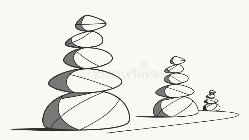 Multiple stive de pietre echilibrate design vectorial de carcase de piatră Generative AI vector illustration