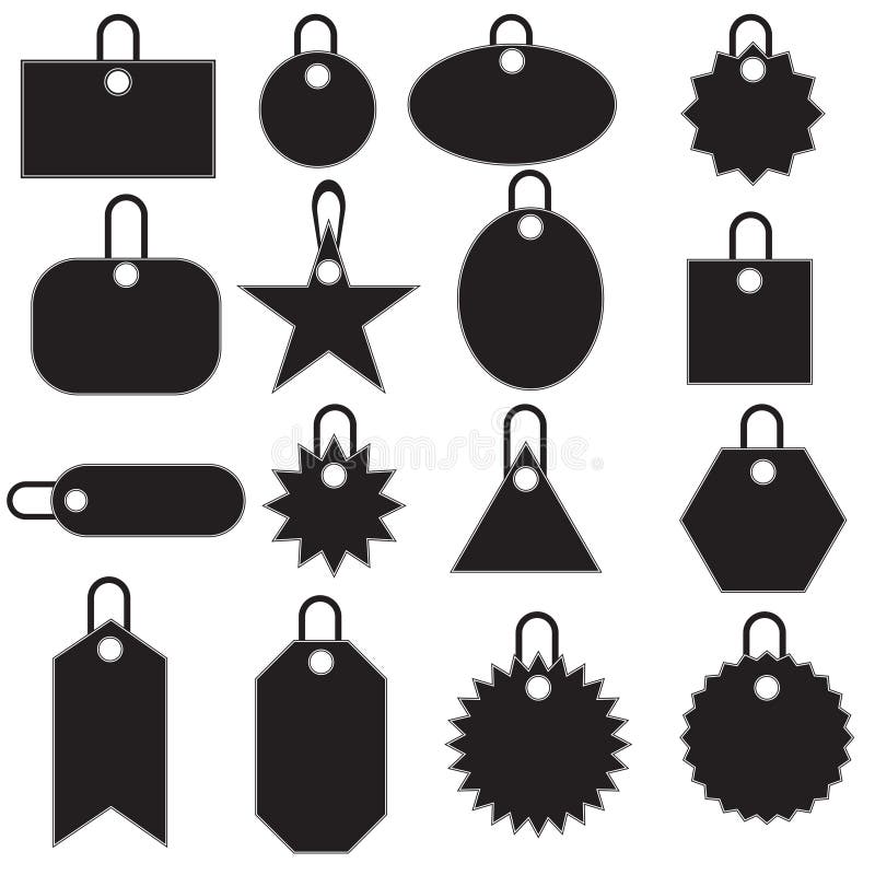 Multiple Tag Icons - black royalty free illustration