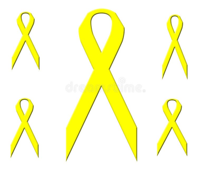 Yellow Cancer Ribbon, Yellow Awareness Ribbons - Celebrate Prints