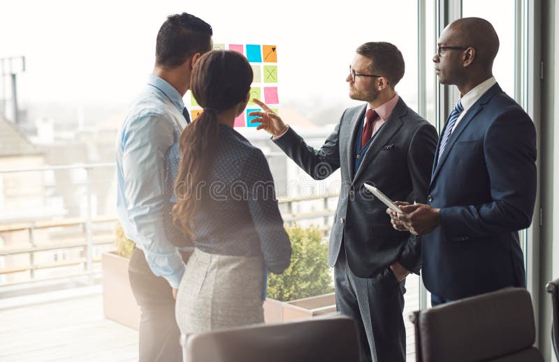 Multiracial business team brainstorming