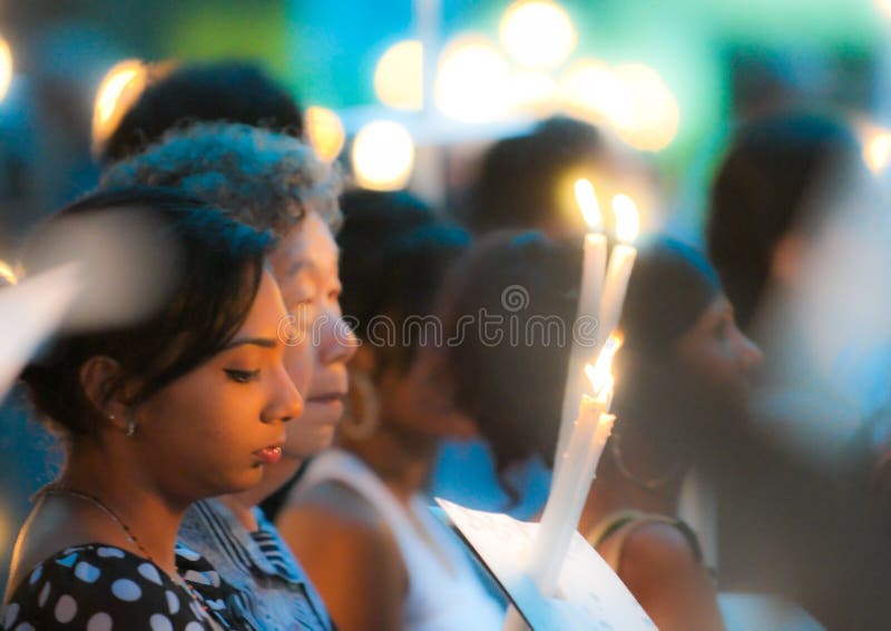 Multiracial worshipers at Good Friday Mass