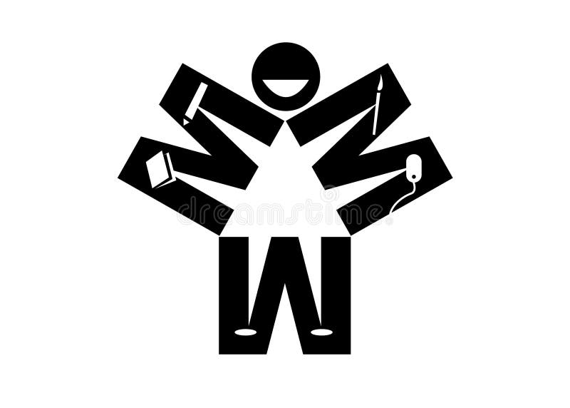 Multitasking lady vector illustration