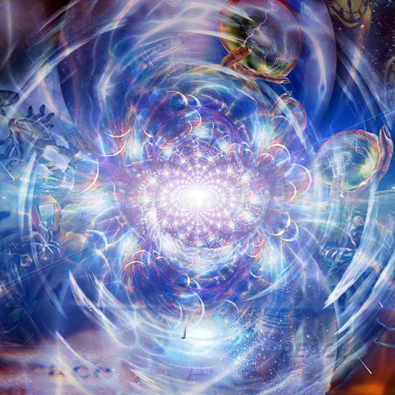 Multiverse fraktal. Universen in Glaskugeln vektor abbildung