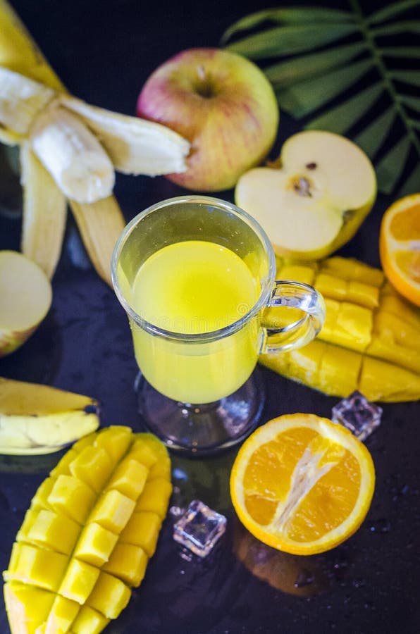 Multivitamin and Multifruit Juice Stock Image Image of cold