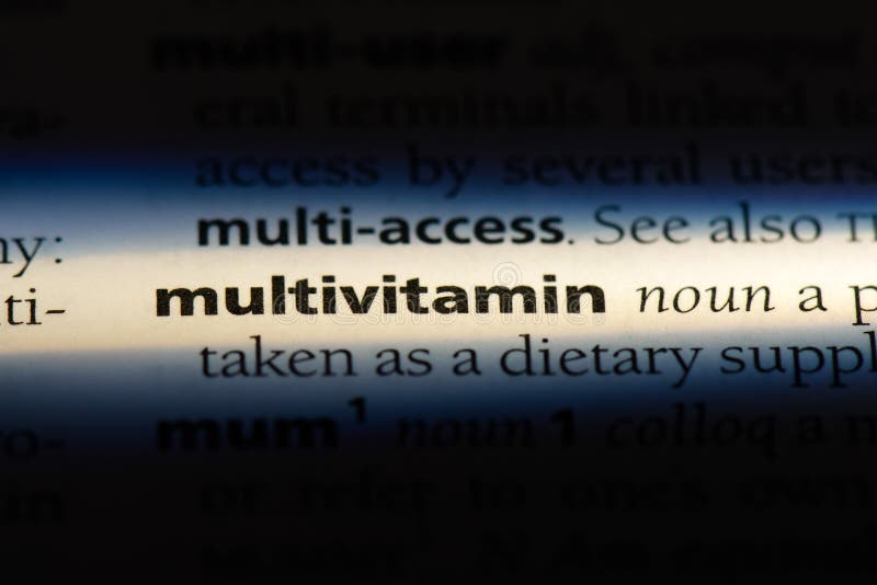 Multivitamin stock photo. Image of text, definition 126543572