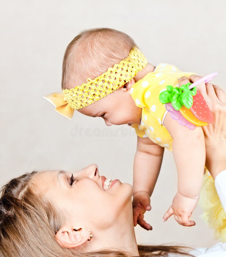 Mum with the baby stock image. Image of beautiful, blond 40493137