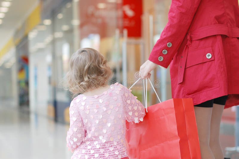 Mum and daughter make shopping