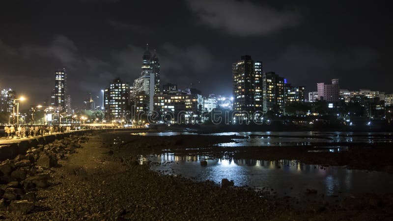 City Night View From Hajiali Dargah In Mumbai Stock Image Image Of Mumbai Beautiful 105649785