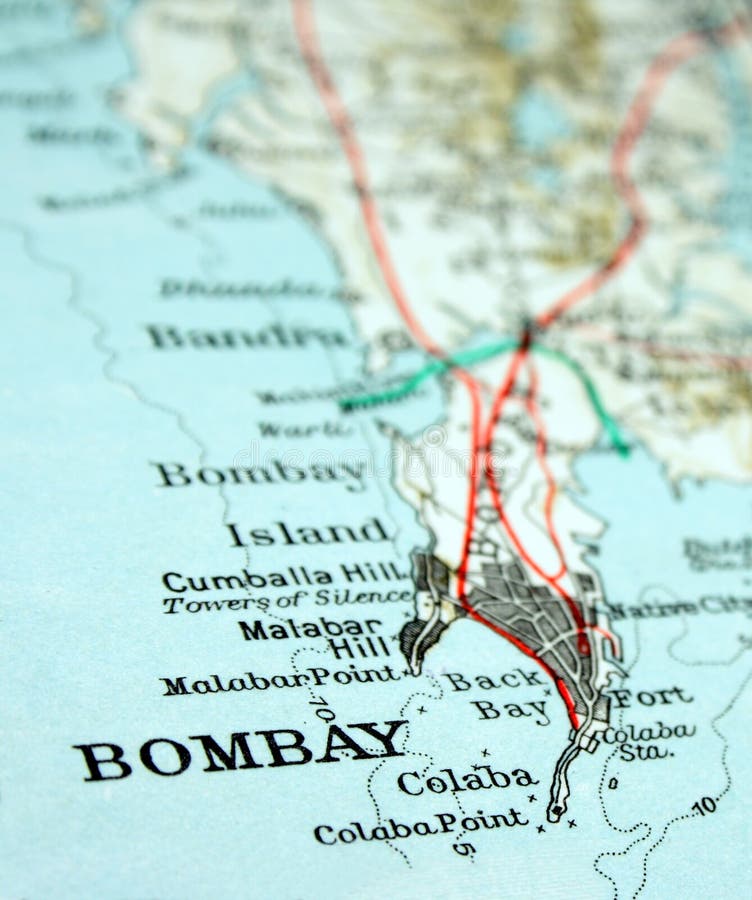 Mumbai, India, the way we looked at it in 1949 as Bombay. Atlas book stock images, royalty-free photos and pictures