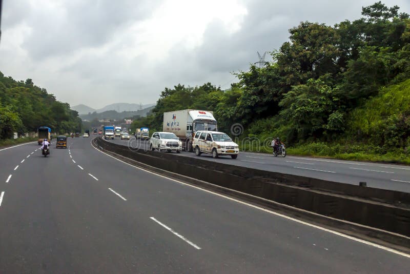 Mumbai, Maharashtra. August 25 2018: Thane Road in mumbai During Raining season India one of the major cities in the Indian state royalty free stock images Mumbai, Maharashtra. August 25 2018: Thane Road in mumbai During Raining season India one of the major cities in the Indian state royalty free stock images