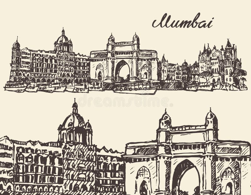 Architecture + Urban Sketch: Gateway to India | The Thinking Insomniac