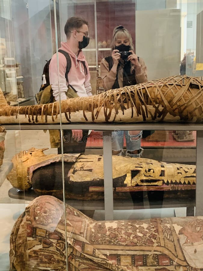 Egyptian Mummies at the British Museum in London, England Editorial