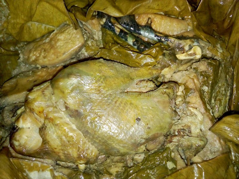 Mumu chicken from PNG. Local cooking royalty free stock image Mumu chicken from PNG. Local cooking royalty free stock image