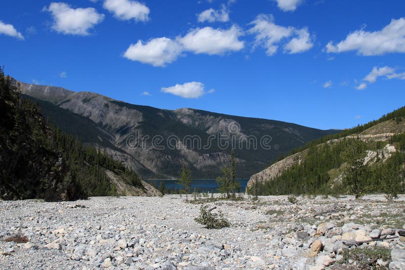 Muncho Lake British Columbia Canada this Very Large Deep Blue Lake is Known for Its Great