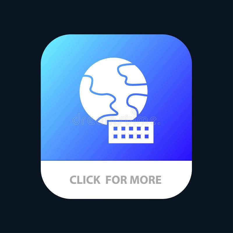 Mundo, globo, botão móvel de mercado do App Android e do Glyph do IOS versão ilustração do vetor Mundo, globo, botão móvel de mercado do App Android e do Glyph do IOS versão ilustração do vetor