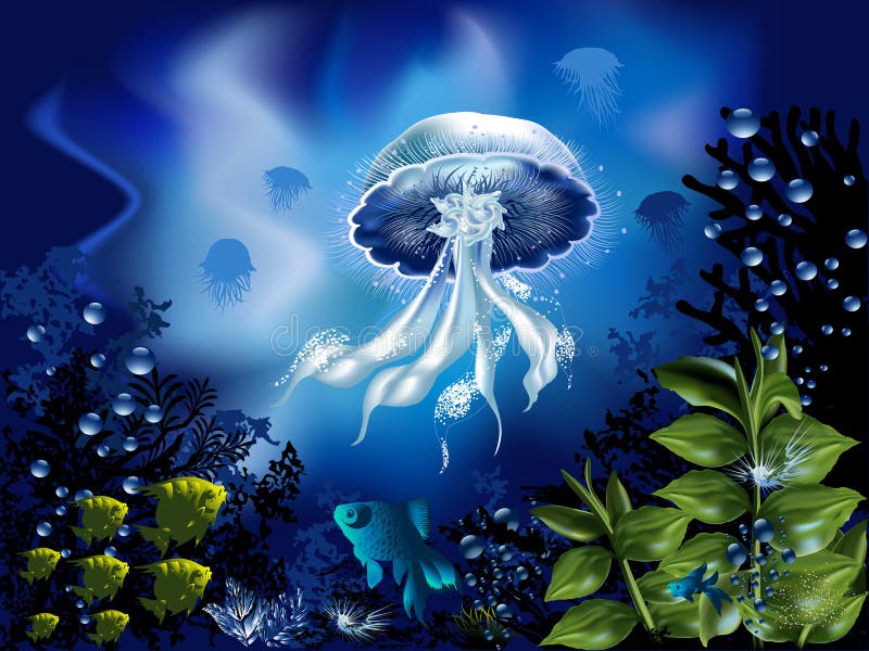 Mundo subaquático ilustração stock Mundo subaquático ilustração stock