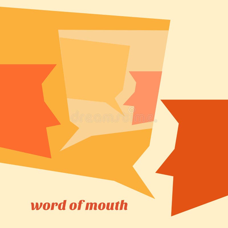Minimal design of word of mouth concept. Minimal design of word of mouth concept