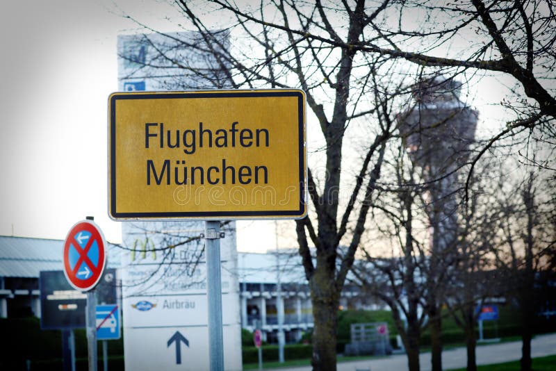 Munich Airport street plate royalty free stock photography Munich Airport street plate royalty free stock photography