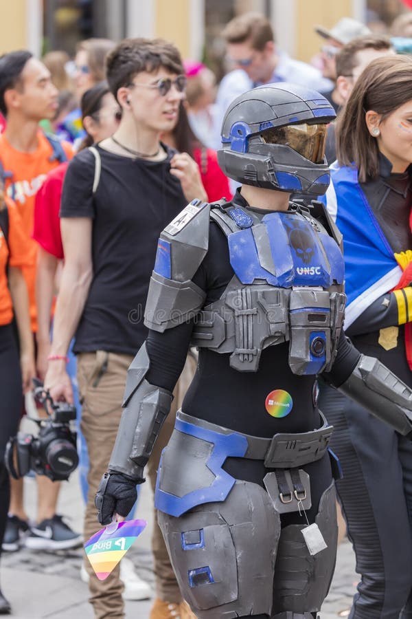 Person Wearing a HALO Armor Suit by Microsoft Attending the Gay Pride ...