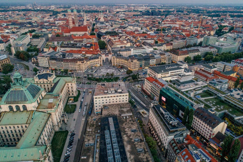 Munich City Center Air Drone View Summer Urban Photo Editorial Stock ...