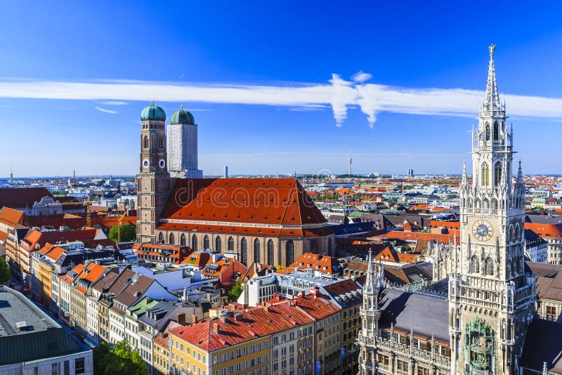 Munich Frauenkirche and New Town Hall Munich, Bavaria, Germany