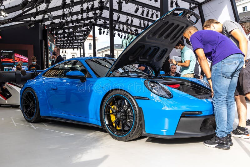 Munich, Germany - Sep 07, 2021: IAA Mobility Open Space. Porsche 911 ...