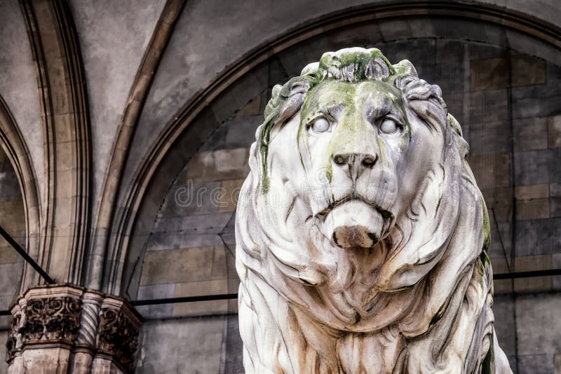 Munich lion stock photo. Image of stone, sculpture, arch 50056352
