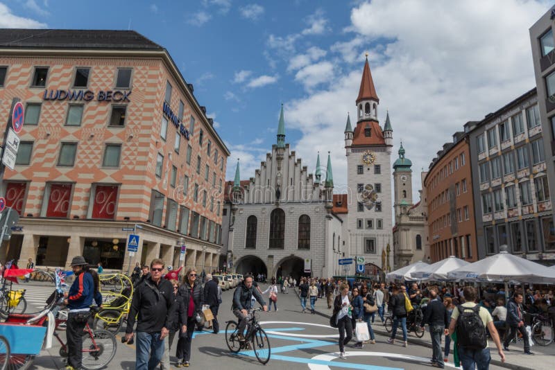 MUNICH - MAY 7, 2015: Munich, Old Town Hall with Tower, Bavaria, Germany