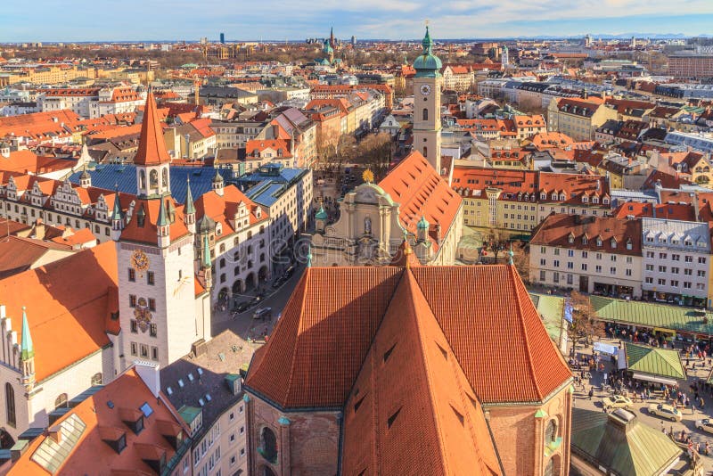 Munich Panorama with old city hall