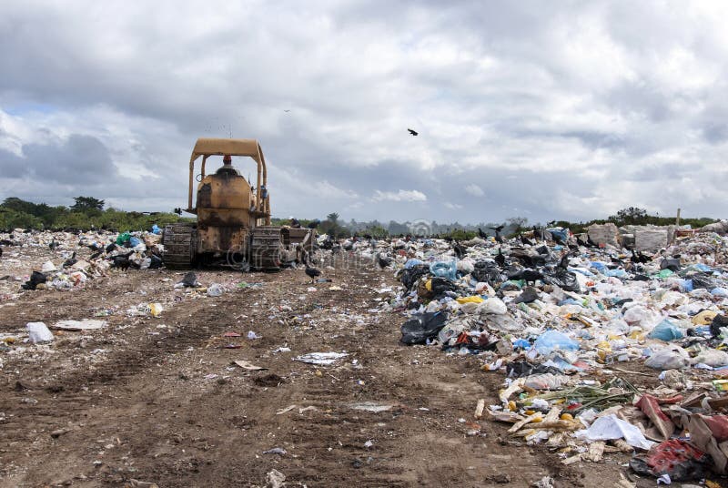 Municipal landfill for household waste royalty free stock photo