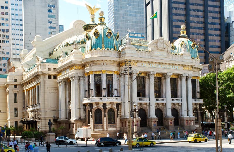 The Municipal Theatre in Rio de Janeiro stock photography