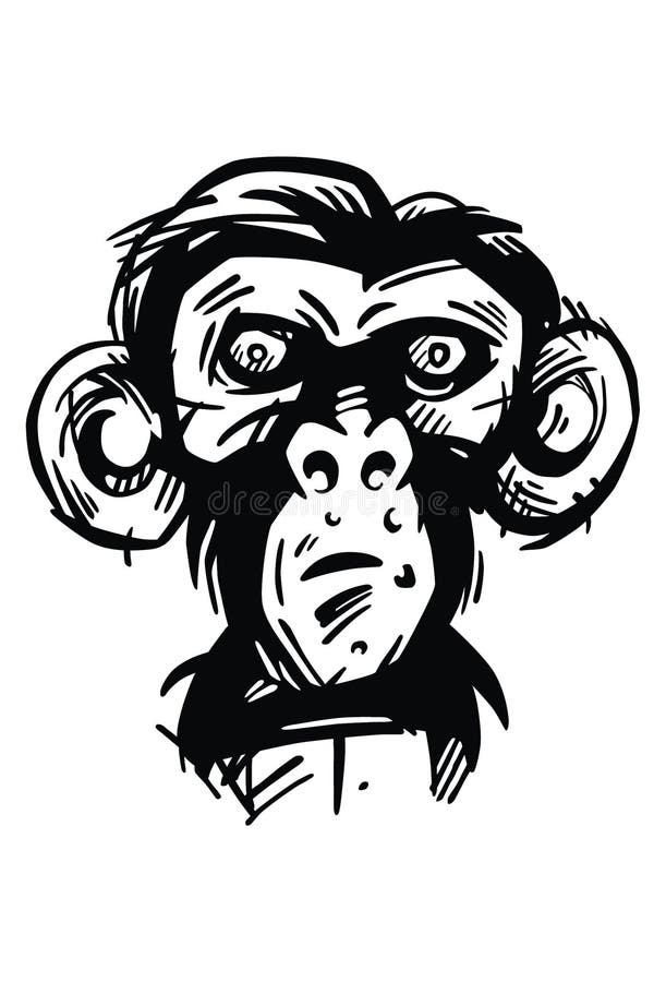 desenho a carvão de macaco louco 12255916 Vetor no Vecteezy