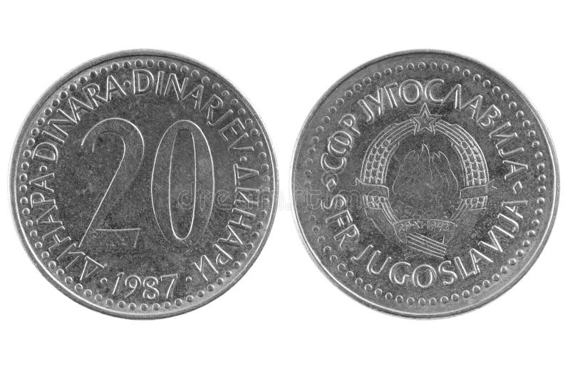 Muntstuk 20 Joegoslavische Dinar Stock Foto Image of laag, montenegro