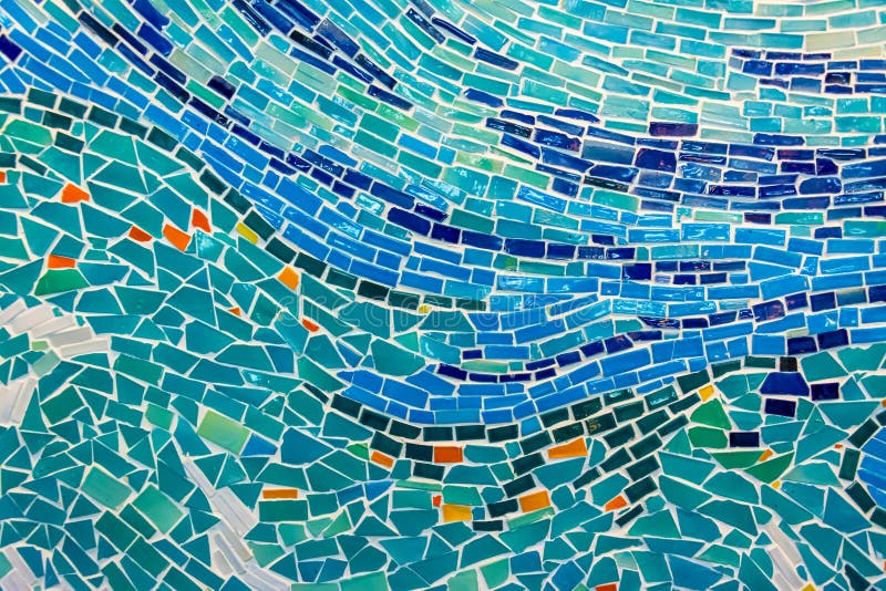 Mur abstrait décoré d'une texture colorée de carreaux images libres de droits