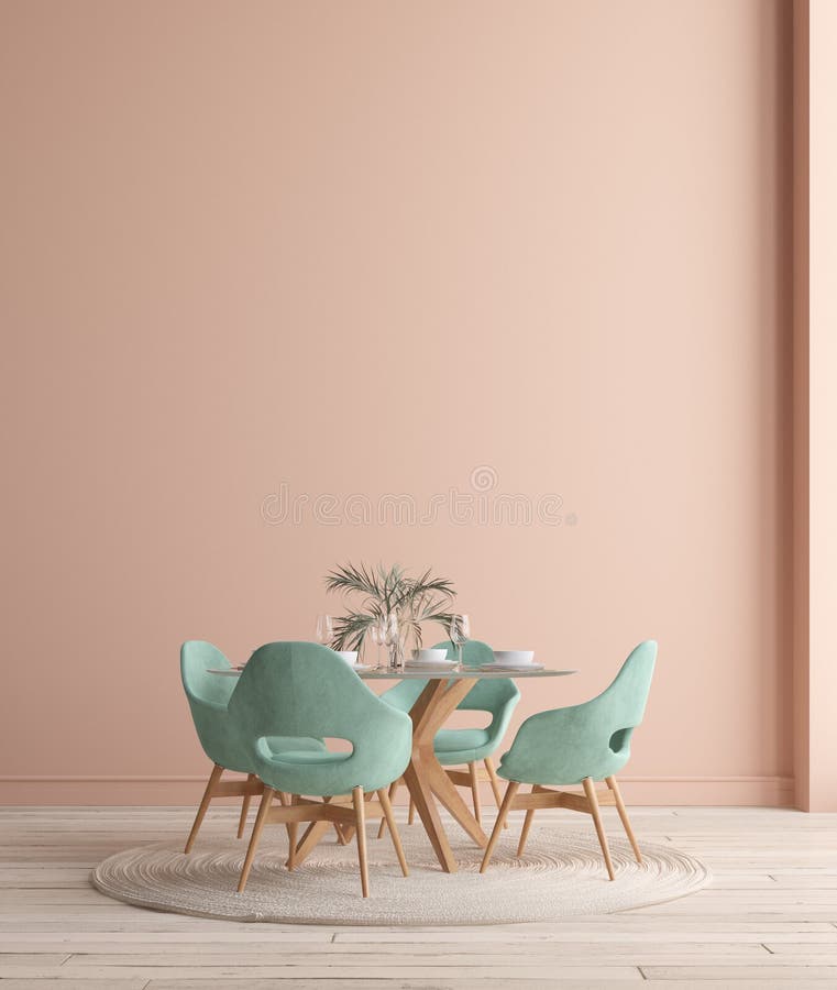 Mur, affisch i matsalen, minimalistisk inre royaltyfri illustrationer