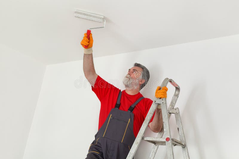 Mur De Peinture De Travailleur Dans Une Chambre Photo ...