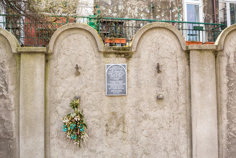 Mur juif de ghetto, Cracovie, Pologne image libre de droits Mur juif de ghetto, Cracovie, Pologne image libre de droits