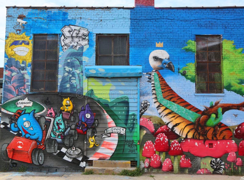 Mural Art At East Williamsburg In Brooklyn Editorial Stock